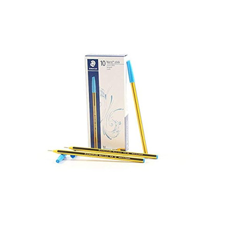 Penna sfera staedtler 43430 noris stick 1mm 10pz azzurro [43430a]