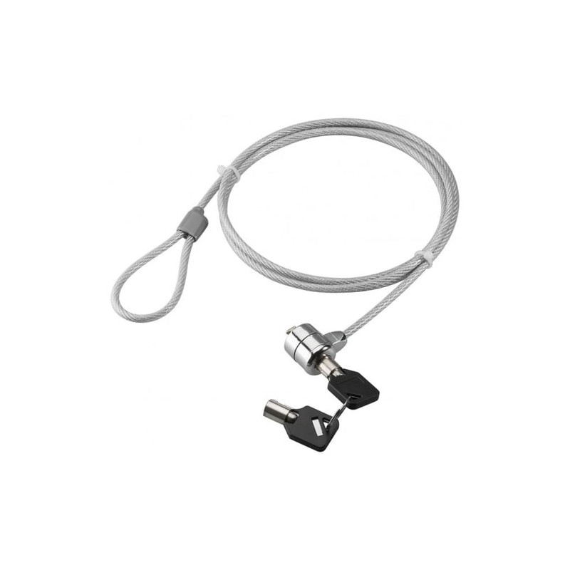 Cavo di sicurezza techly in acciaio con lucchetto e due chiavi per