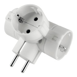 Adattatore polypool con 3 prese grandi standard tedesco e spina schuko