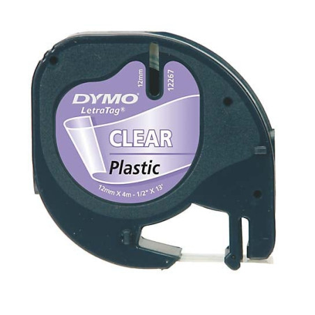 Nastro in plastica dymo letratag 12mmx4m trasparente 122670 [s0721530]