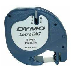 Nastro metallico dymo letratag 12mmx4m argento 912080 [s0721730]