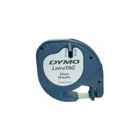 Nastro metallico dymo letratag 12mmx4m argento 912080 [s0721730]