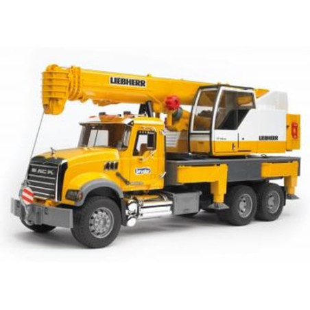 Bruder 02818 camion mack con gru liebherr