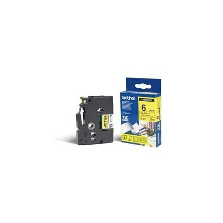 Nastro neratze-611su fondo giallo laminato 6mm lunghezza 8mt
