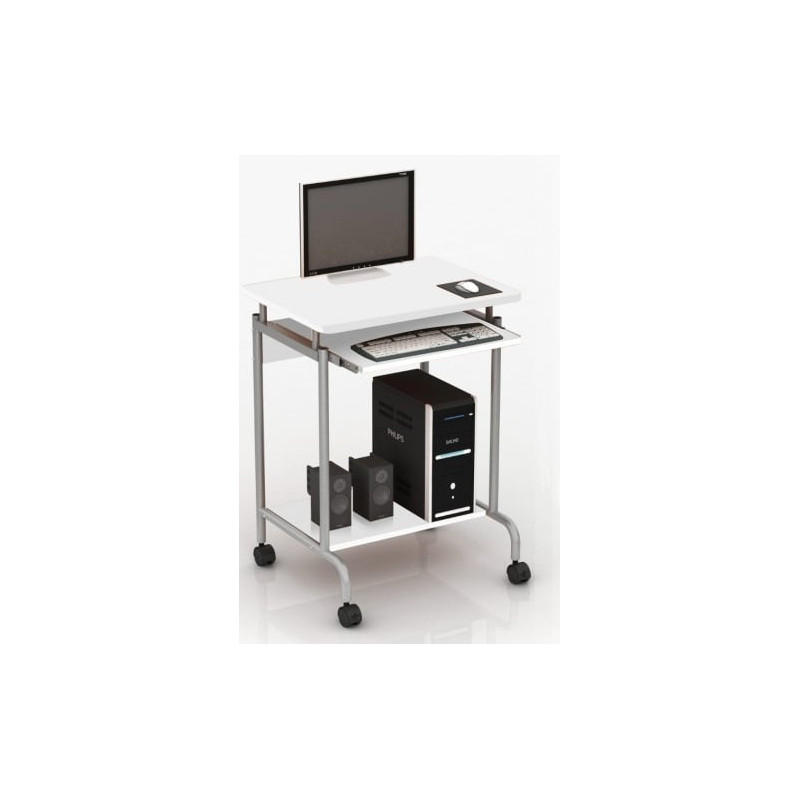 Scrivania techly per computer compact bianco