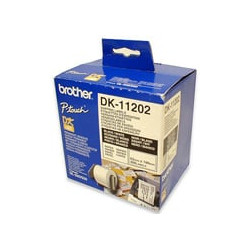 Rotolo 300 etichette 62x100mm nero/bianco in carta [dk-11202]