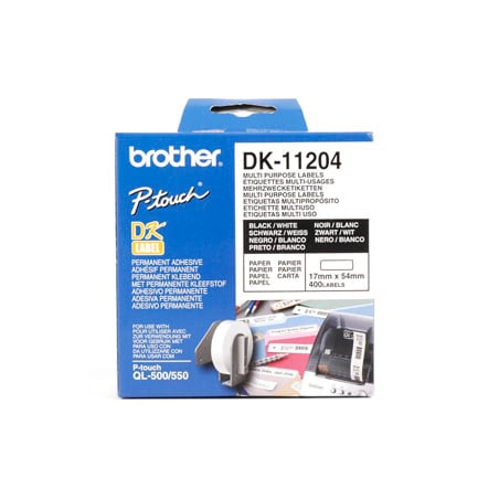 Rotolo 400 etichette 17x54mm nero/bianco in carta [dk-11204]