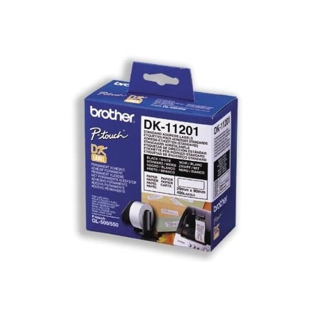 rotolo 400 etichette 29x90mm nero/bianco in carta [dk-11201]