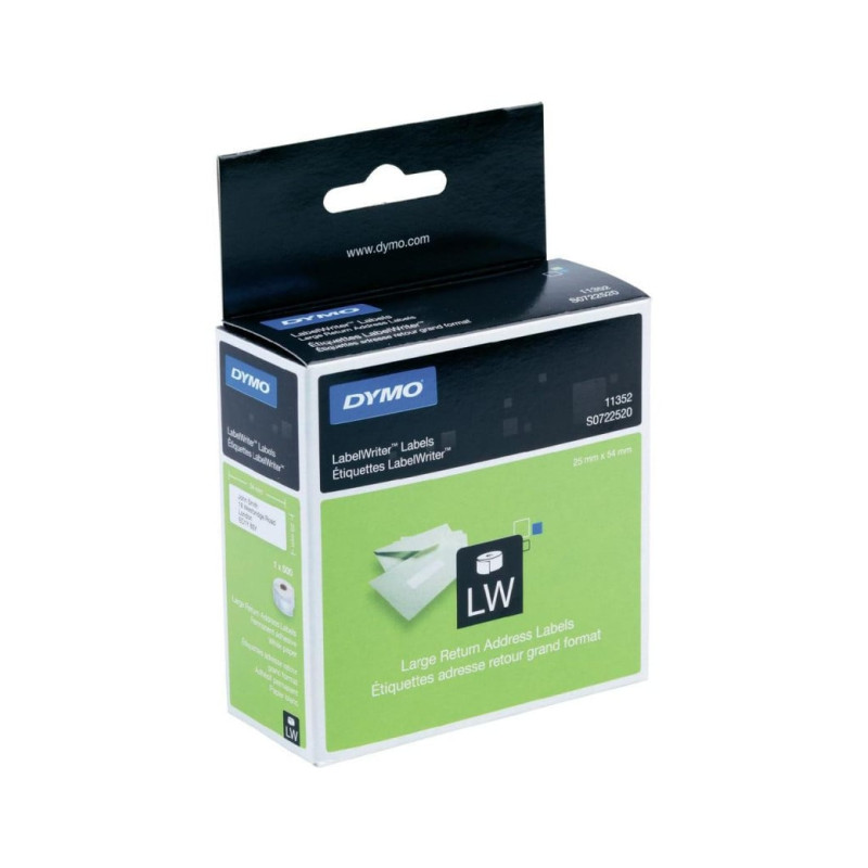 Rotolo 500 etichette bianche 25x54mm dymo lw x indirizzi 113520 [s0722520]