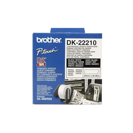 rotolo etichetta continua 29mmx30,48mt nero/bianco [dk-22210]
