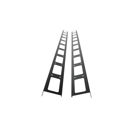 Coppia canale verticale gestione cavi itrack armadi 24u con 4 anelli