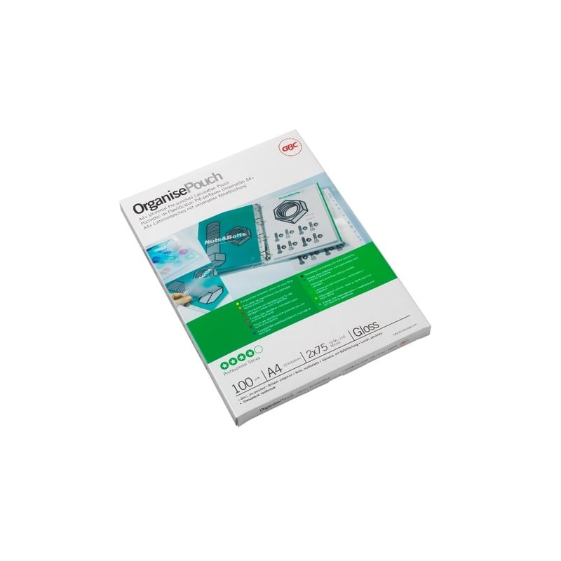 Scatola 100 pouches 125mic 228x303mm lucido pre-forata [3743156]