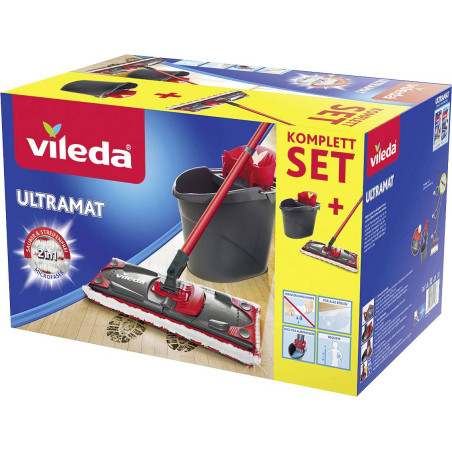 Mop mocio vileda 2in1 scatola completo nero/rosso [155740]