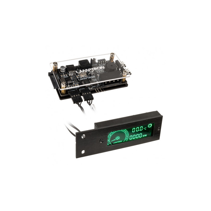 Frontalino multifunzione lamptron tc20 pci rgb led controller e ventole