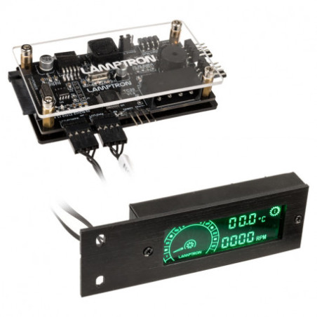 Frontalino multifunzione lamptron tc20 pci rgb led controller e ventole
