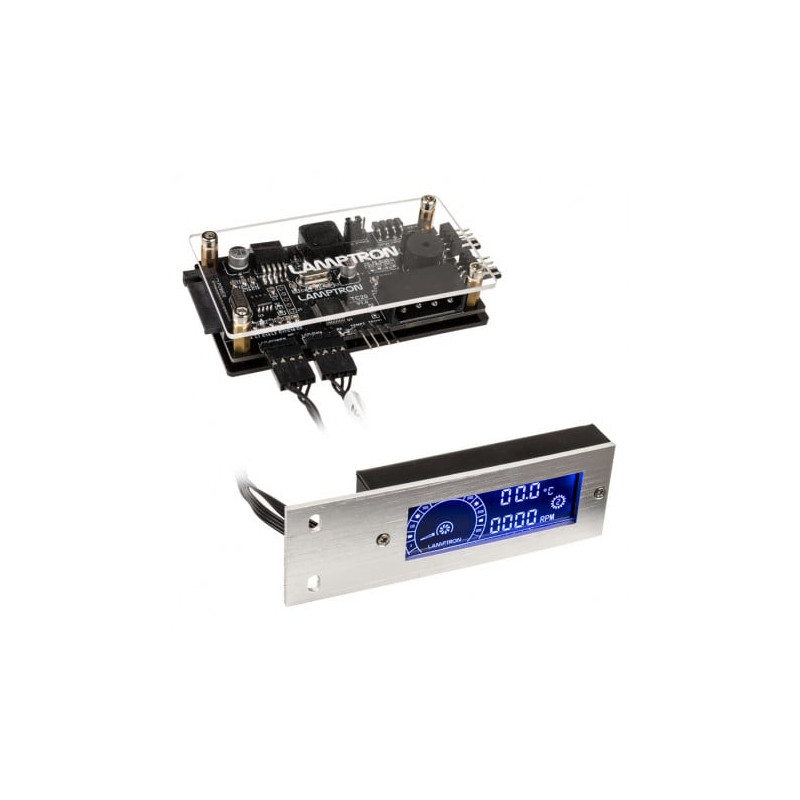 Frontalino multifunzione lamptron tc20 pci rgb led controller e ventole