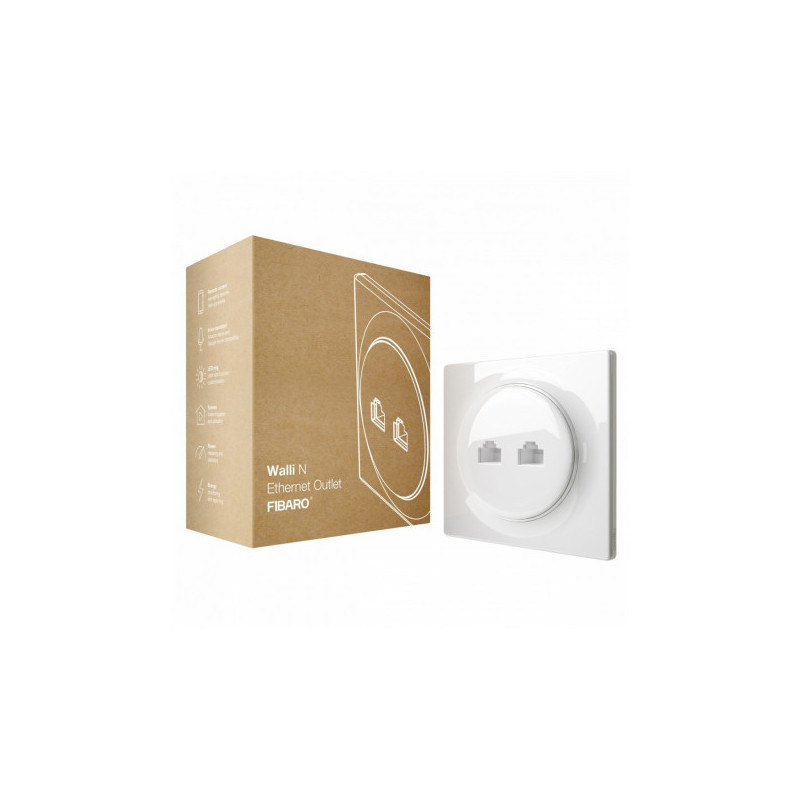 Presa a muro fibaro bianca adsl e ethernet [shfibgnwnethern]