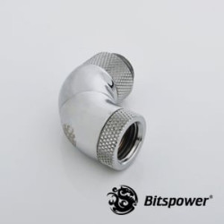 Adattatore bitspower 90 grad 2x g1/4" 3x ruotabile argento