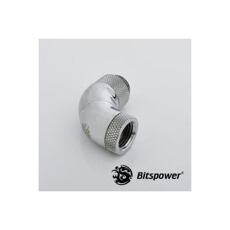 Adattatore bitspower 90 grad 2x g1/4" 3x ruotabile argento