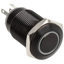 Pulsante dimastech 22mm, silverline dot - rgb