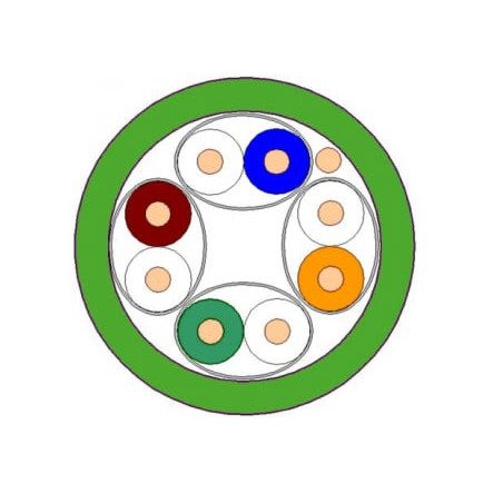 Cavo di rete in matassa leviton u/utp cat.6a cca 500m verde [ac6u-cca-500gn]