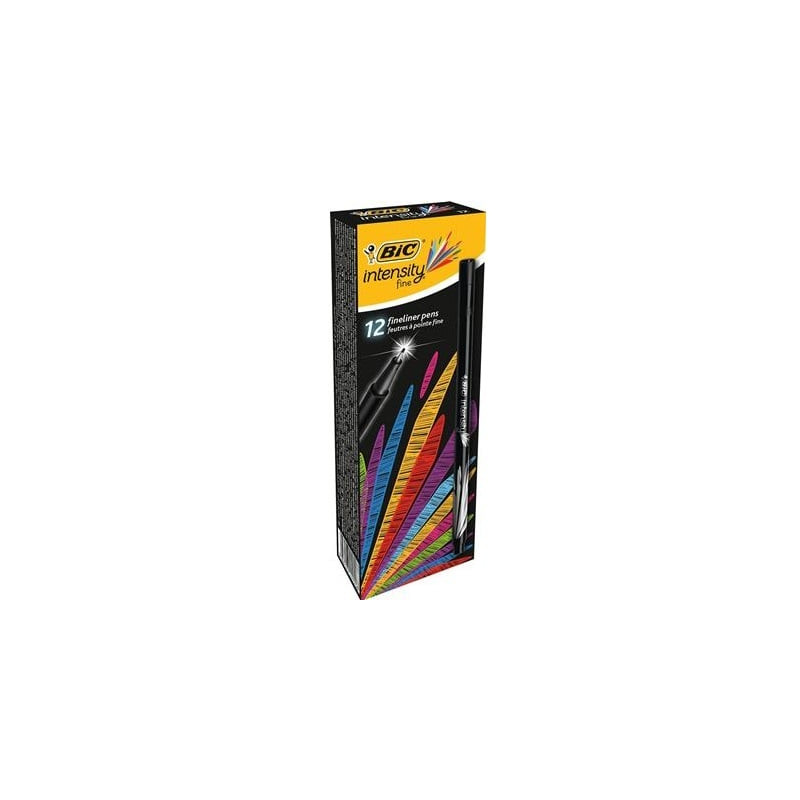 Confezione bic fineliner intensity fine 0.4mm 12 pezzi nero [942069]