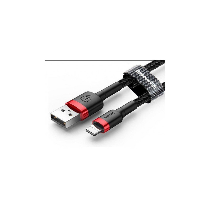 Cavo baseus calklf-c19 (lightning m - usb 2.0 m 2m nero/rosso)