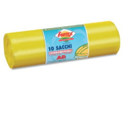 Sacchi immondizia fortex 70x110cm 120 lt hd gialli 10 pz [2006giallo]
