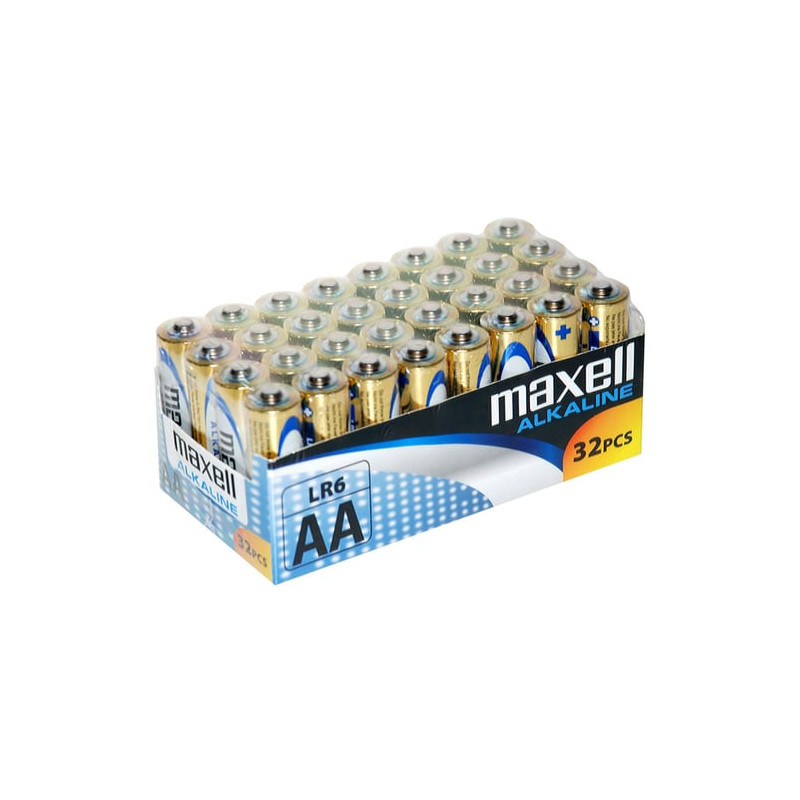 Pile alcaline maxell - stilo lr6 aa, pacco da 32 [790261]