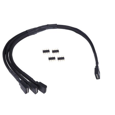 Cavo splitter alphacool a y rgb da 4 pin a 3x 4 pin 30cm nero [18538]
