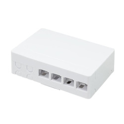 Scatola di connessione indoor ftth per 4 fibre, 4 adattatori, per
