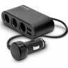Adattatore accendisigari auto savio 3uscite nero [sa-024]