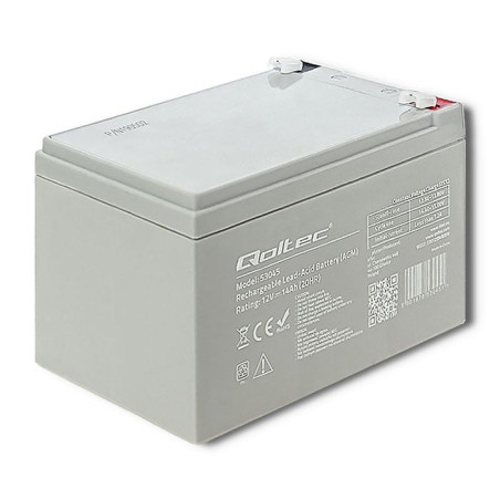 Batteria qoltec agm - 12v - 14ah - max.210a [53045]