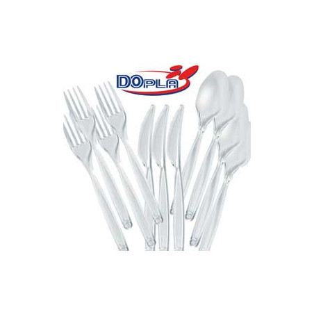 Forchette monouso dopla diamant trasparenti 50 pz [03437]