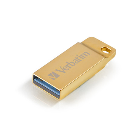 Pen drive 64gb verbatim usb 3.0 con portachiavi oro