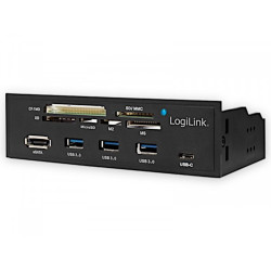 Pannello frontale logilink 5.25'' multifunzione con lettore