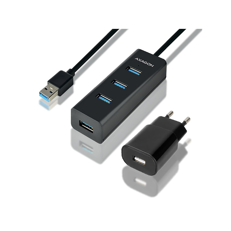 Hub usb axagon 4x usb3.0 1.2m microusb nero [hue-s2bp]