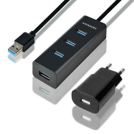 Hub usb axagon 4x usb3.0 1.2m microusb nero [hue-s2bp]