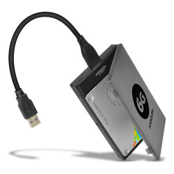 Adattatore hdd esterno axagon usb3.0-sata 6g uasp nero/grigio