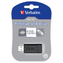 Pen drive 128gb verbatim pinstripe usb 2.0 nero