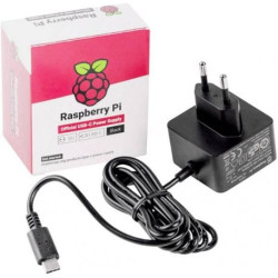 Alimentatore raspberry 3a nero [rpi4 psu eu black bu]