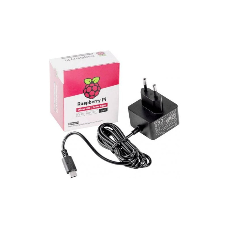 Alimentatore raspberry 3a nero [rpi4 psu eu black bu]