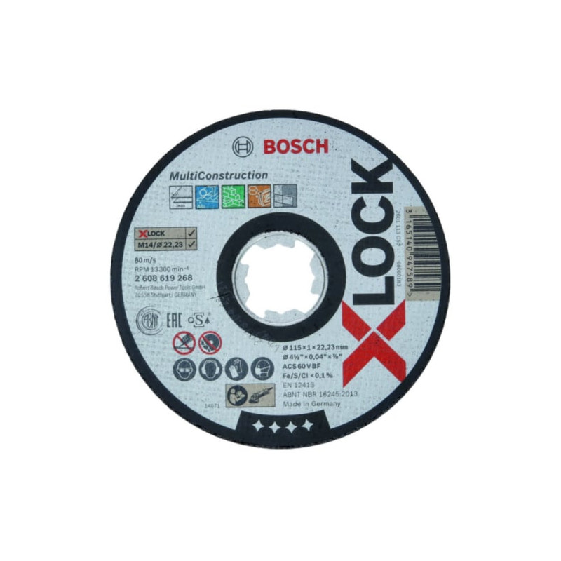 Disco da taglio bosch x-lock trennsch. 115x1,0mm multi material