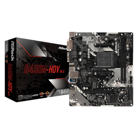 Scheda madre asrock am4 b450m-hdv uatx [b450m-hdv r4.0]