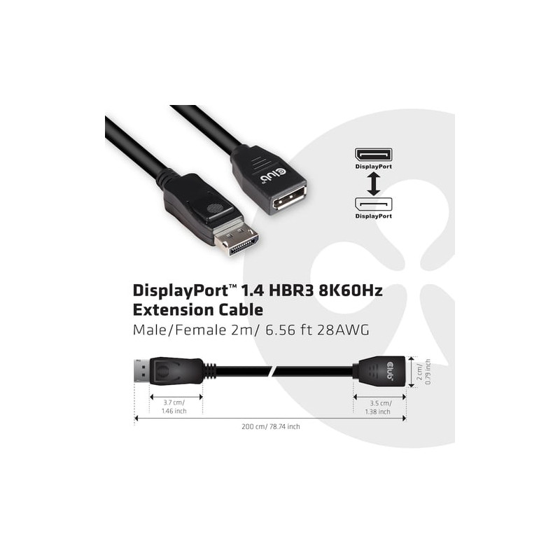 Cavo club3d displayport 1.4 [cac-1022]