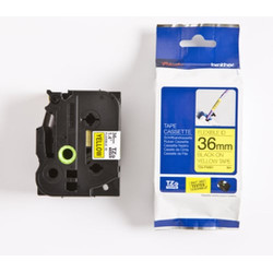 Nastro etichettatrice brother 36mm black on yellow flexible id [tzefx661]