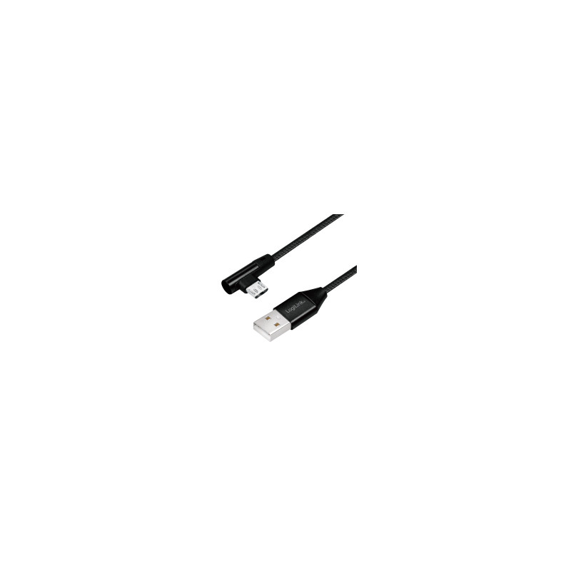 Cavo logilink usb 2.0 a micro-usb (angolato 90gradi) male, 0.3m