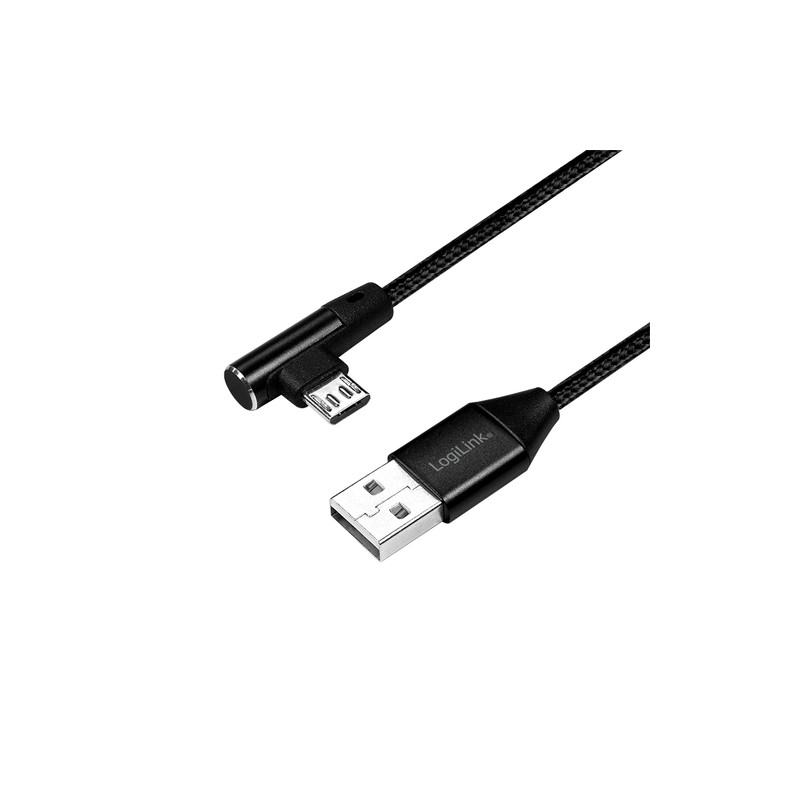Cavo logilink usb 2.0 a micro-usb (angolato 90gradi) male, 1m