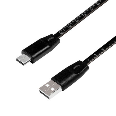 Cavo logilink usb-a 2.0 usb-a male a usb-c male, black,