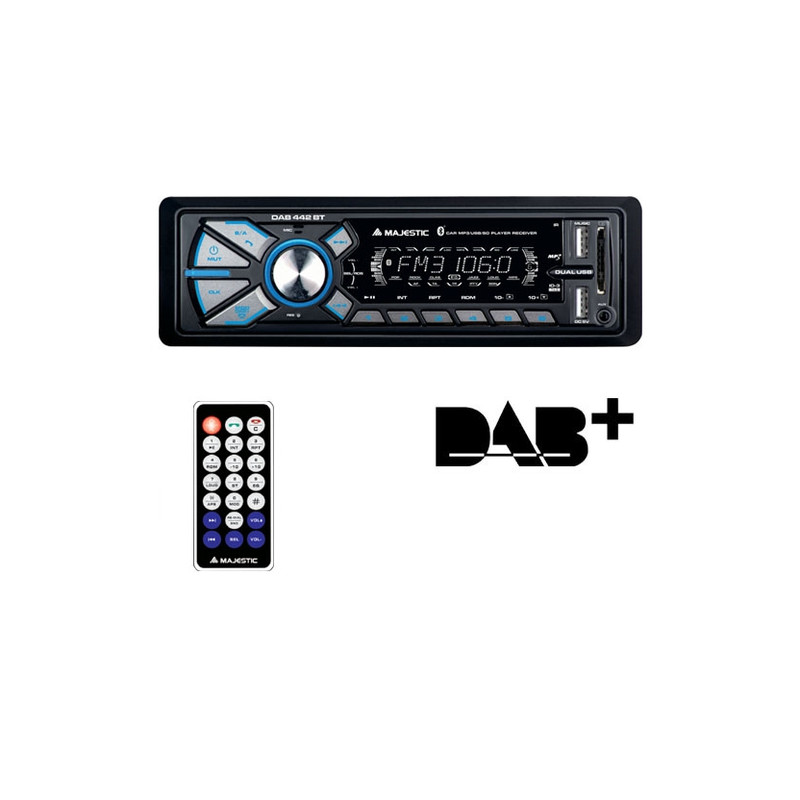 Autoradio majestic sd-442 dab+ bt/rds/2xusb/aux nero [110442]
